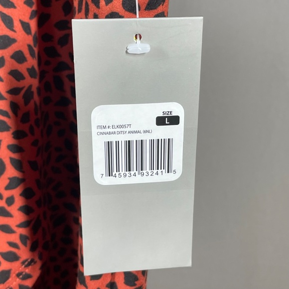 NEW Eddie Bauer Skirt Womens Large orange black Kacey animal circle outdoor - Picture 4 of 9